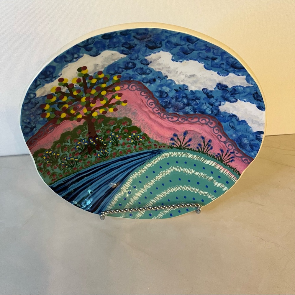 Lucinda Pittman  Ceramic Pottery Art Piece Bowl Home Decor Scenic Landscape